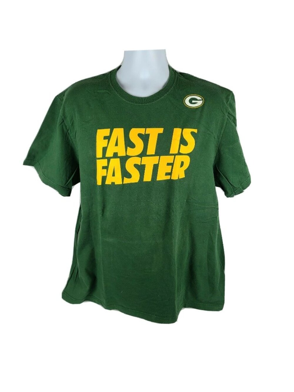 Nike Green Bay Packers T-Shirt Mens Size XXL Fast Faster Short Sleeve Football